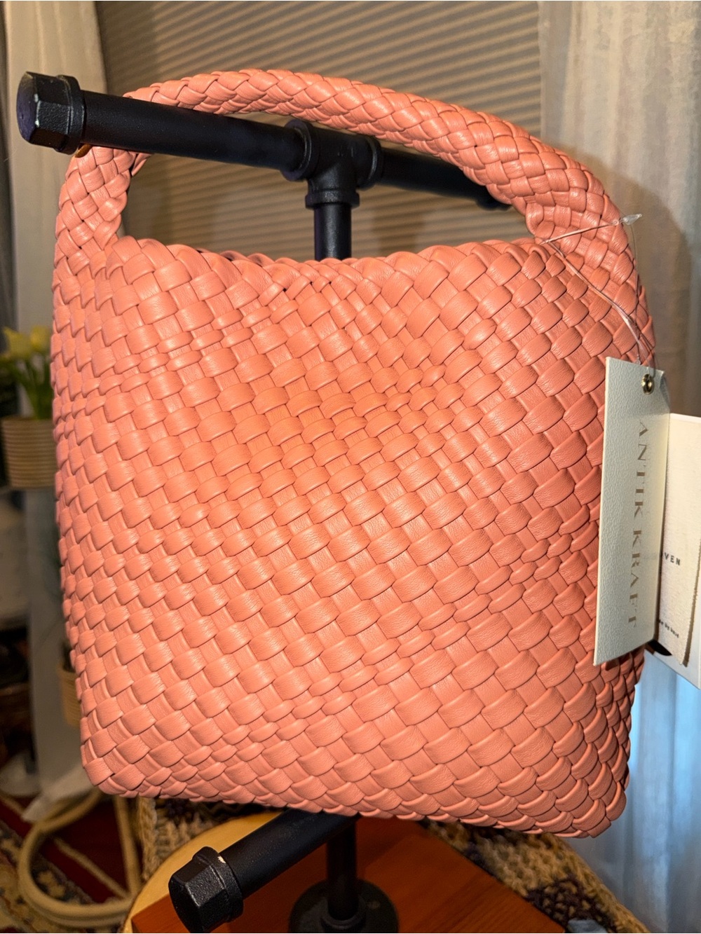 Woven Coral Shoulder Bag -